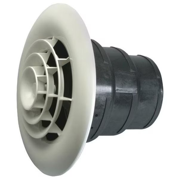 Havaco Quick Connect HT-GRB-R1 White Round Ceiling Diffuser and 8-7-6 in. Reducing Boot, Havaco Quick Connect, Mfr#: HT-GRB-R1